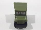 Disney Pixar Jeep Army Green PVC Hard Rubber Die Cast Toy Car Vehicle