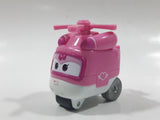 2016 Alpha Audley Miniature Helicopter with Eyes Pink and White Die Cast Toy Car Vehicle