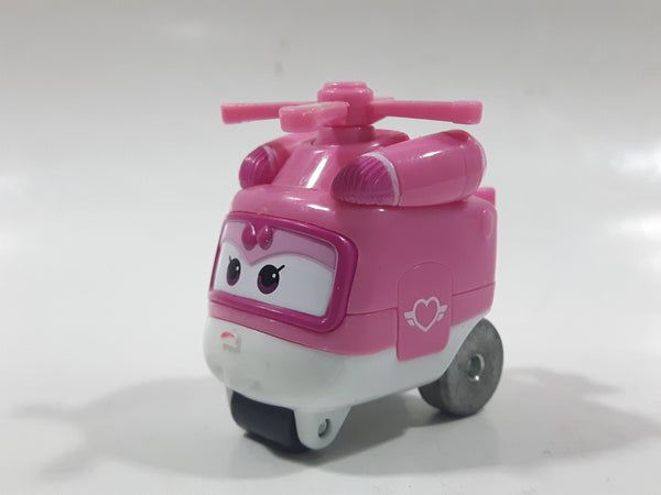 2016 Alpha Audley Miniature Helicopter with Eyes Pink and White Die Cast Toy Car Vehicle