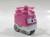 2016 Alpha Audley Miniature Helicopter with Eyes Pink and White Die Cast Toy Car Vehicle