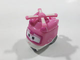 2016 Alpha Audley Miniature Helicopter with Eyes Pink and White Die Cast Toy Car Vehicle