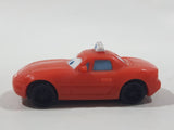 Disney Pixar Cars Taxi Cab Red PVC Hard Rubber Toy Car Vehicle