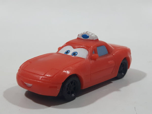 Disney Pixar Cars Taxi Cab Red PVC Hard Rubber Toy Car Vehicle