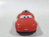 Disney Pixar Cars Taxi Cab Red PVC Hard Rubber Toy Car Vehicle