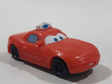 Disney Pixar Cars Taxi Cab Red PVC Hard Rubber Toy Car Vehicle