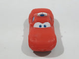 Disney Pixar Cars Taxi Cab Red PVC Hard Rubber Toy Car Vehicle