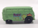 Disney Pixar Cars VW Bus Fillmore Volkswagen Groovy Love Flower Power Van Green Mini PVC Hard Rubber Toy Car Vehicle