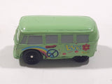 Disney Pixar Cars VW Bus Fillmore Volkswagen Groovy Love Flower Power Van Green Mini PVC Hard Rubber Toy Car Vehicle