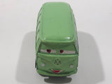 Disney Pixar Cars VW Bus Fillmore Volkswagen Groovy Love Flower Power Van Green Mini PVC Hard Rubber Toy Car Vehicle