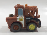Disney Pixar Cars Tow Mater Deputy Police Cop Tow Truck Brown Plastic Die Cast Toy Car Vehicle - Broken Mirrors
