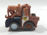 Disney Pixar Cars Tow Mater Deputy Police Cop Tow Truck Brown Plastic Die Cast Toy Car Vehicle - Broken Mirrors