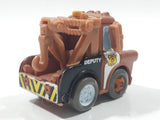 Disney Pixar Cars Tow Mater Deputy Police Cop Tow Truck Brown Plastic Die Cast Toy Car Vehicle - Broken Mirrors