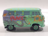 Disney Pixar Cars VW Bus Fillmore Volkswagen Groovy Love Flower Power Van Green Die Cast Toy Car Vehicle