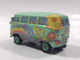 Disney Pixar Cars VW Bus Fillmore Volkswagen Groovy Love Flower Power Van Green Die Cast Toy Car Vehicle