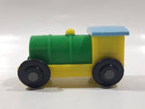 Unknown Brand Train Locomotive Yellow Green Blue 2 7/8" Long Plastic Toy Car Vehicle 350-1