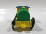 Unknown Brand Train Locomotive Yellow Green Blue 2 7/8" Long Plastic Toy Car Vehicle 350-1