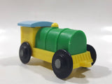 Unknown Brand Train Locomotive Yellow Green Blue 2 7/8" Long Plastic Toy Car Vehicle 350-1