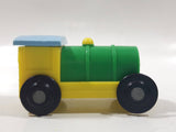 Unknown Brand Train Locomotive Yellow Green Blue 2 7/8" Long Plastic Toy Car Vehicle 350-1