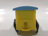 Unknown Brand Train Locomotive Yellow Green Blue 2 7/8" Long Plastic Toy Car Vehicle 350-1