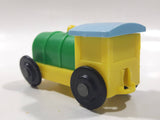 Unknown Brand Train Locomotive Yellow Green Blue 2 7/8" Long Plastic Toy Car Vehicle 350-1