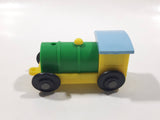 Unknown Brand Train Locomotive Yellow Green Blue 2 7/8" Long Plastic Toy Car Vehicle 350-1