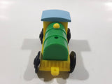 Unknown Brand Train Locomotive Yellow Green Blue 2 7/8" Long Plastic Toy Car Vehicle 350-1