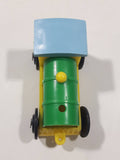 Unknown Brand Train Locomotive Yellow Green Blue 2 7/8" Long Plastic Toy Car Vehicle 350-1
