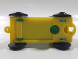 Unknown Brand Train Locomotive Yellow Green Blue 2 7/8" Long Plastic Toy Car Vehicle 350-1