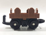 2003 Mattel Geotrax Wood Look Wagon Train Car 3 7/8" Long Plastic Toy Car Vehicle 1903CK