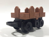 2003 Mattel Geotrax Wood Look Wagon Train Car 3 7/8" Long Plastic Toy Car Vehicle 1903CK
