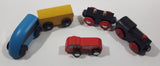 Set of 5 Magnetic Wood Train Car and Locomotive Toys 2 1/2" to 2 3/4"
