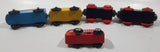 Set of 5 Magnetic Wood Train Car and Locomotive Toys 2 1/2" to 2 3/4"