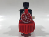 Unknown Brand Train Engine Locomotive Wind Up Black and Red Plastic Die Cast Toy Vehicle Not Working 3 1/2" Long