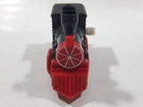 Unknown Brand Train Engine Locomotive Wind Up Black and Red Plastic Die Cast Toy Vehicle Not Working 3 1/2" Long