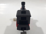 Unknown Brand Train Engine Locomotive Wind Up Black and Red Plastic Die Cast Toy Vehicle Not Working 3 1/2" Long
