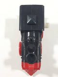 Unknown Brand Train Engine Locomotive Wind Up Black and Red Plastic Die Cast Toy Vehicle Not Working 3 1/2" Long