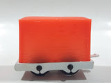 Unknown Brand Circus Passenger Car Orange and White 2 1/8" Long Plastic Die Cast Toy Vehicle Made in Hong Kong