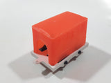 Unknown Brand Circus Passenger Car Orange and White 2 1/8" Long Plastic Die Cast Toy Vehicle Made in Hong Kong