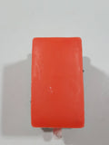 Unknown Brand Circus Passenger Car Orange and White 2 1/8" Long Plastic Die Cast Toy Vehicle Made in Hong Kong