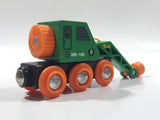 MB - 106 Crane Train Car Green and Orange Wood Magnetic Toy Vehicle