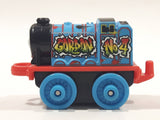 2014 Thomas & Friends Minis #4 Gordon Graffiti Blue 2" Long Plastic Die Cast Toy Vehicle CGM30