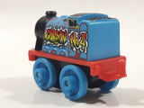 2014 Thomas & Friends Minis #4 Gordon Graffiti Blue 2" Long Plastic Die Cast Toy Vehicle CGM30