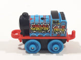 2014 Thomas & Friends Minis #4 Gordon Graffiti Blue 2" Long Plastic Die Cast Toy Vehicle CGM30