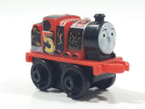 2014 Thomas & Friends Minis #5 James Lion Racing Red Black 2" Long Plastic Die Cast Toy Vehicle CGM30