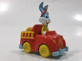 1990 Playskool Warner Bros. Bugs Bunny Fire Truck Red and Yellow Die Cast Toy Character Car Vehicle