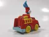 1990 Playskool Warner Bros. Bugs Bunny Fire Truck Red and Yellow Die Cast Toy Character Car Vehicle