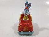 1990 Playskool Warner Bros. Bugs Bunny Fire Truck Red and Yellow Die Cast Toy Character Car Vehicle