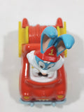 1990 Playskool Warner Bros. Bugs Bunny Fire Truck Red and Yellow Die Cast Toy Character Car Vehicle