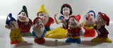 Walt Disney Production Snow White And The Seven Dwarfs + Song Bird Hand Painted Ceramic Pottery Garden Statue Set
