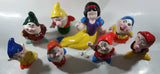 Walt Disney Production Snow White And The Seven Dwarfs + Song Bird Hand Painted Ceramic Pottery Garden Statue Set